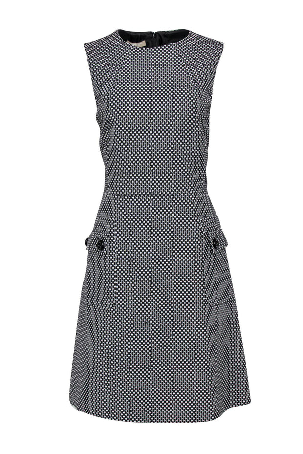 Current Boutique-Michael Kors - Black & White Printed Dress w/ Pockets Sz 10