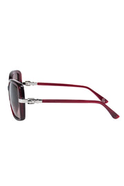 Current Boutique-Michael Kors - Burgundy Oversized Sunglasses w/ Silver Accents