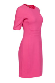 Current Boutique-Michael Kors Collection - Bubblegum Pink Textured Short Sleeve Sheath Dress Sz 4