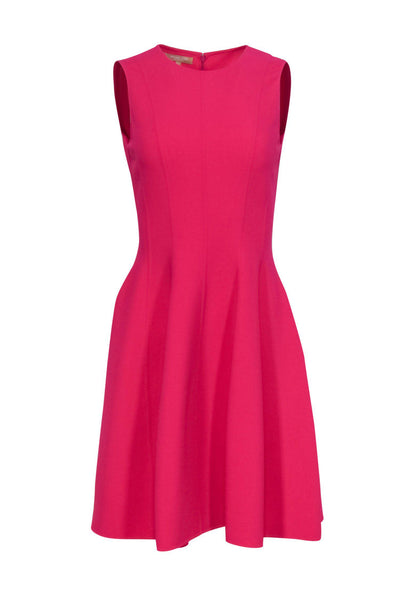 Current Boutique-Michael Kors Collection - Ruby Pink Sleeveless Fit & Flare Dress Sz 4