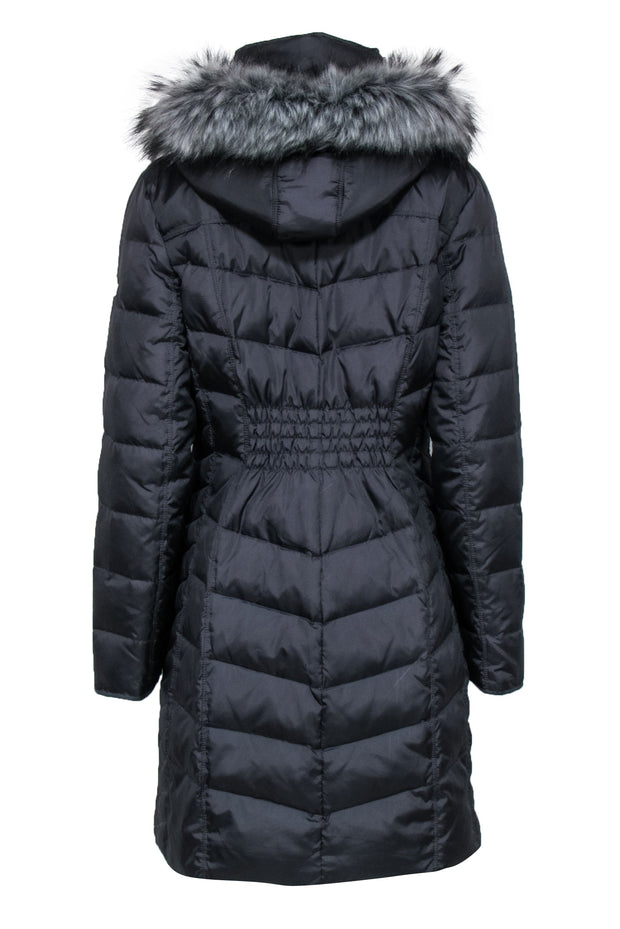 Current Boutique-Michael Kors - Dark Grey Longline Puffer Coat w/ Fur Hood Sz M