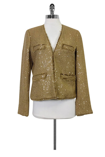 Current Boutique-Michael Kors - Gold Tweed Sequin Blazer Sz 8