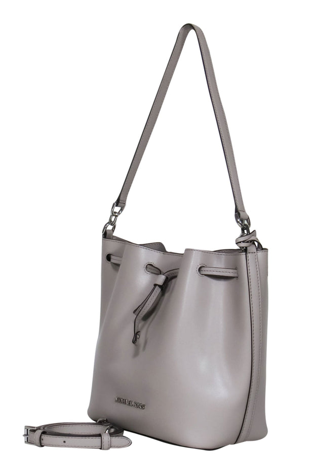 Michael Kors Suri Medium Bucket Bag Crossbody Pearl Grey Saffiano