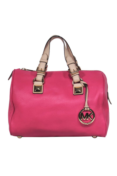 Current Boutique-Michael Kors - Hot Pink Pebbled Leather Carryall w/ Tan Handles