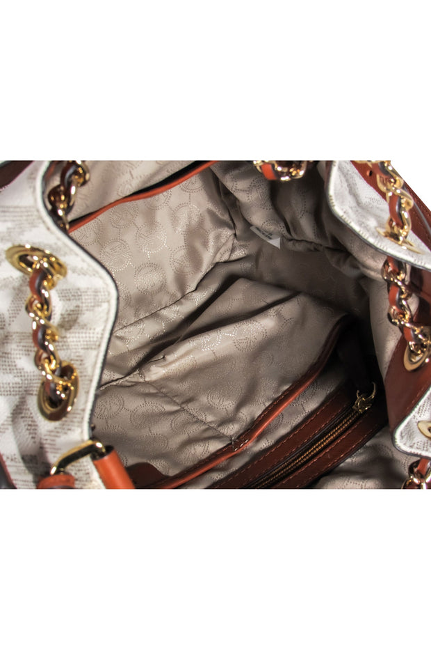 Michael Kors - Ivory Monogram Large Bucket Bag – Current Boutique