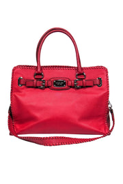 Current Boutique-Michael Kors - Large Red Pebbled Leather Shoulder Bag