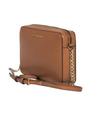 Current Boutique-Michael Kors - Light Brown Textured Leather Square Crossbody