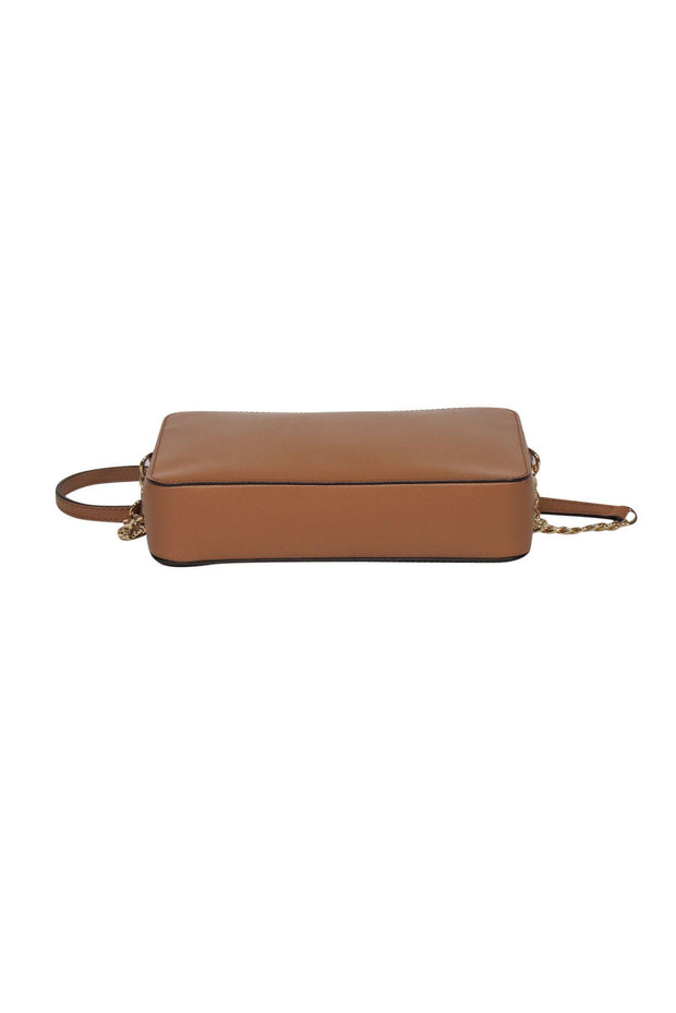 Michael Kors - Light Brown Leather Handbag w/ Gold Chain & Lock – Current  Boutique