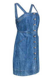 Current Boutique-Michael Kors - Medium Wash Sleeveless Button-Up Denim Sheath Dress Sz 2