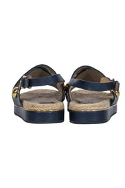Current Boutique-Michael Kors - Navy Crisscross Strap Gold Studded Espadrille Sandals Sz 8