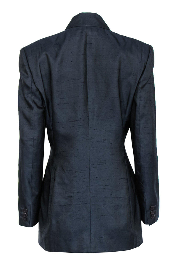 Current Boutique-Michael Kors - Navy Textured Double Breasted Silk Blazer Sz 6