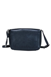 Current Boutique-Michael Kors - Navy Textured Leather Crossbody w/ Contrasting Pocket