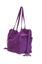 Current Boutique-Michael Kors - Purple Suede Large Slouchy Tote