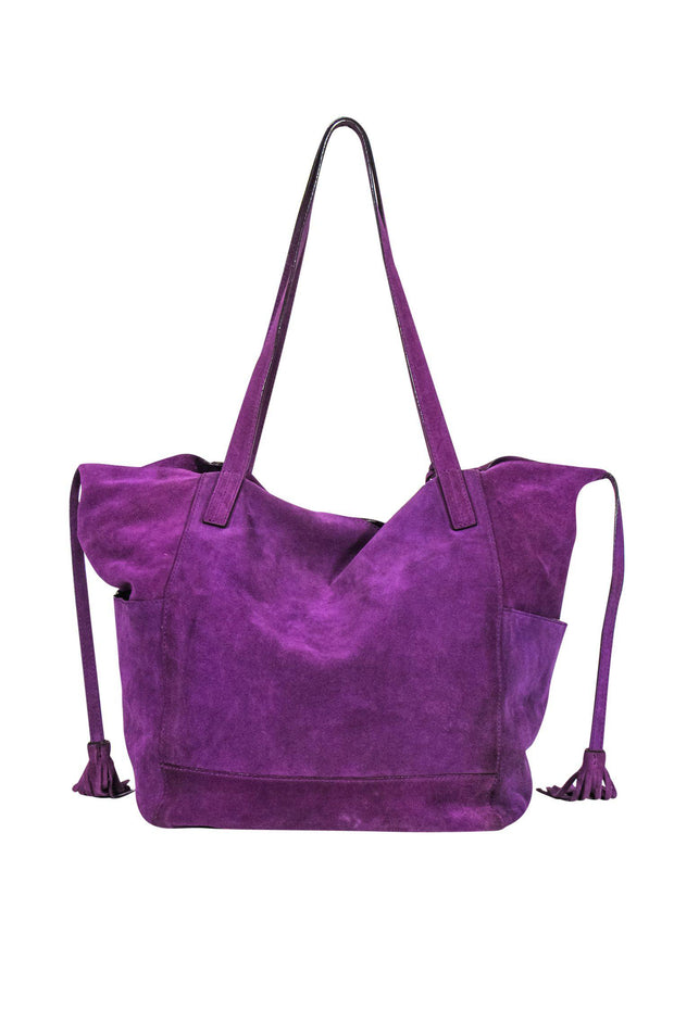 Michael Kors Purple Suede Large Slouchy Tote 3 3c048883 cdf0 4a55 85ed