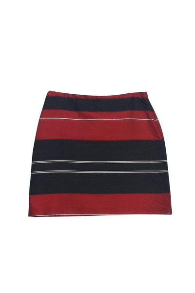 Current Boutique-Michael Kors - Red & Black Striped Miniskirt Sz 10