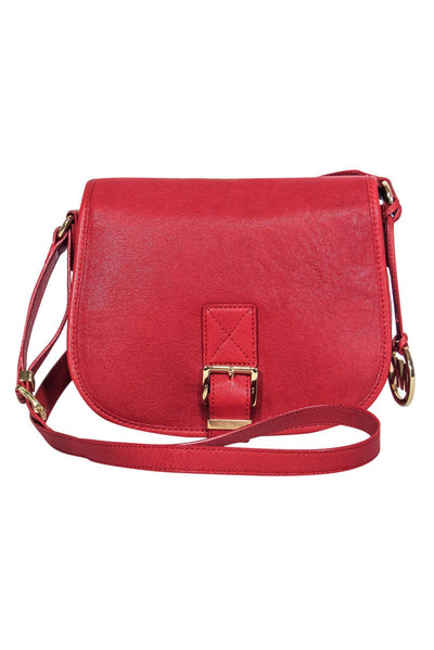 Current Boutique-Michael Kors - Red Leather Saddle Crossbody Bag