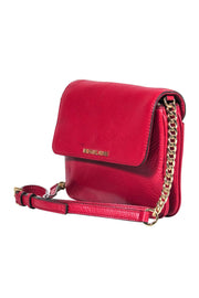 Current Boutique-Michael Kors - Red Textured Leather Crossbody w/ Gold Chain Strap