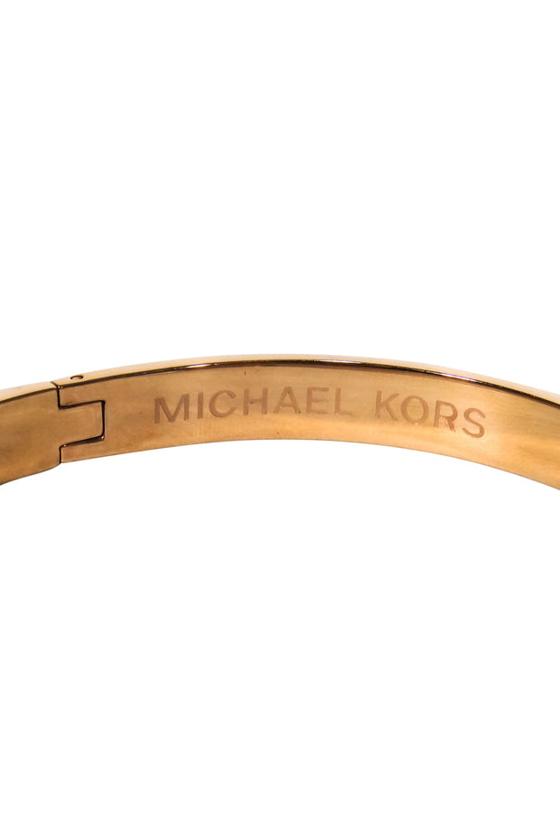 Current Boutique-Michael Kors - Rose Gold Flat Stop Studded Bangle Bracelet