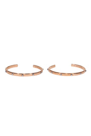 Current Boutique-Michael Kors - Rose Gold Open Bangles w/ Silver Studs
