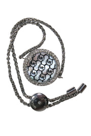 Current Boutique-Michael Kors - Silver Chain Bracelet w/ Jeweled Logo Charm