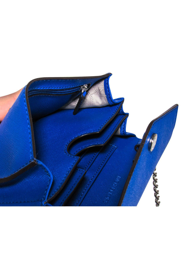 Michael Kors Purse Royal Blue Tote Leather Zip Handbag Shoulder Bag | eBay
