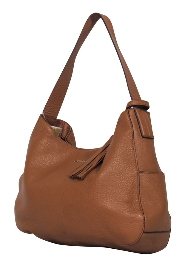 Current Boutique-Michael Kors - Tan Pebbled Leather Hobo Bag w/ Fringe charm