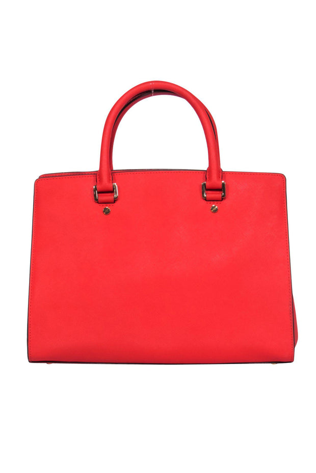 Michael Kors - Tomato Red Structured Selma Satchel – Current