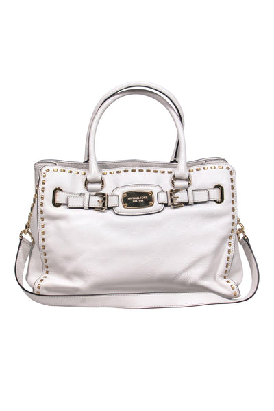 Current Boutique-Michael Kors - White Pebbled Leather Handbag w/ Gold Hardware