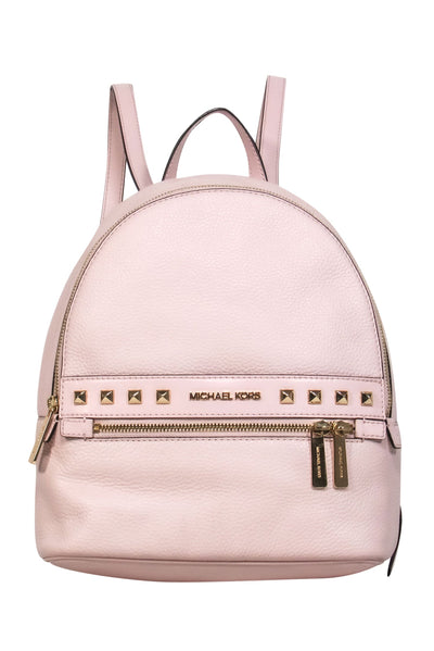Current Boutique-Michael Michael Kors - Baby Pink Pebbled Leather Domed Mini Backpack w/ Studs