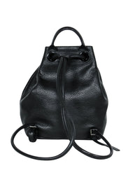 Current Boutique-Michael Michael Kors - Black Pebbled Leather Drawstring Backpack