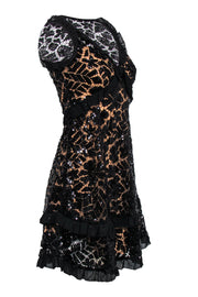 Current Boutique-Michael Michael Kors - Black Sequin Lace Dress w/ Nude Lining Sz XXS