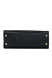 Current Boutique-Michael Michael Kors - Black Textured Leather Structured Satchel w/ Lock Detail