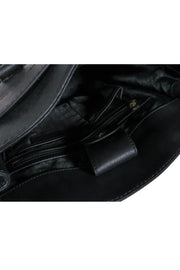 Current Boutique-Michael Michael Kors - Black Textured Leather Structured Satchel w/ Lock Detail