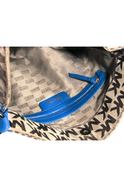 Current Boutique-Michael Michael Kors - Brown Logo Tote w/ Blue Leather Handle
