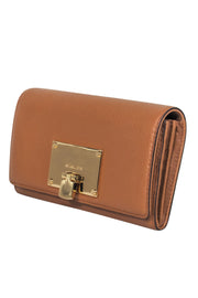 Current Boutique-Michael Michael Kors - Brown Pebbled Leather Fold-Over Wallet
