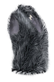 Current Boutique-Michael Michael Kors - Grey & Black Faux Racoon Fur Clasped Vest Sz S