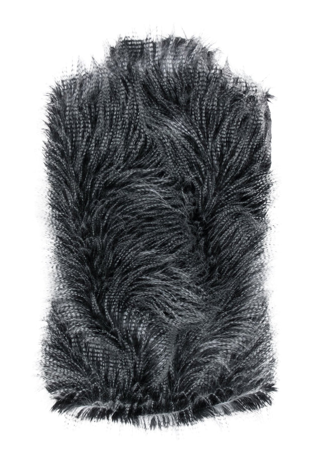 Current Boutique-Michael Michael Kors - Grey & Black Faux Racoon Fur Clasped Vest Sz S
