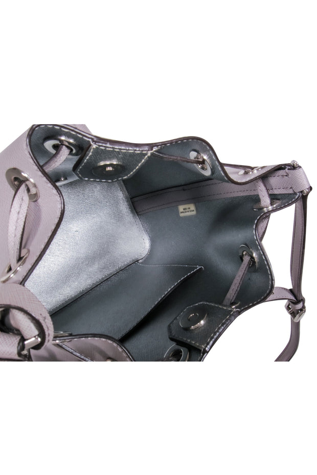 MCM Black Leather Mini Bucket Top Handle Bag With Keyring 