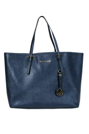 Current Boutique-Michael Michael Kors - Large Navy Leather Tote