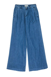 Current Boutique-Michael Michael Kors - Medium Wash Pleated Wide Leg Jeans Sz 4