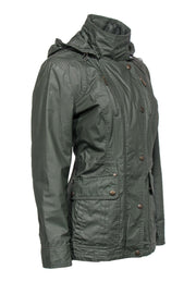 Current Boutique-Michael Michael Kors - Olive Green Utility Jacket w/ Hood Sz M