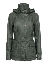 Current Boutique-Michael Michael Kors - Olive Green Utility Jacket w/ Hood Sz M
