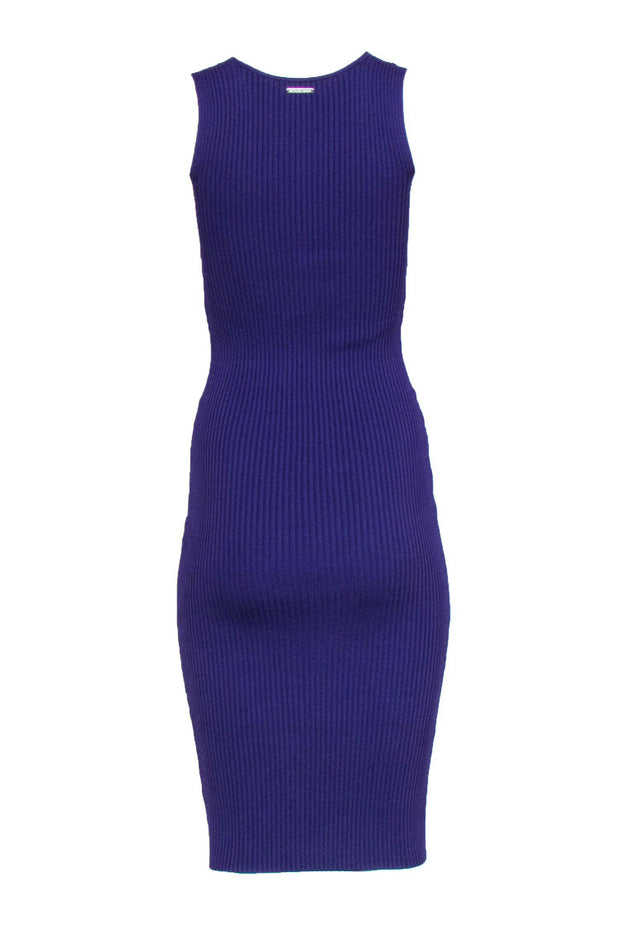 Current Boutique-Michael Michael Kors - Purple Ribbed Knit Sleeveless Midi Dress Sz XXS