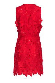 Current Boutique-Michael Michael Kors - Red Flower Applique Eyelet Sheath Dress w/ Studs Sz 10