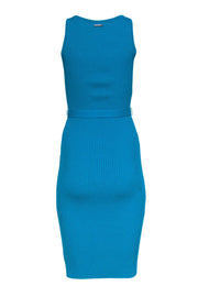 Current Boutique-Michael Michael Kors - Teal Ribbed Knit Sleeveless Belted Midi Dress Sz XXS