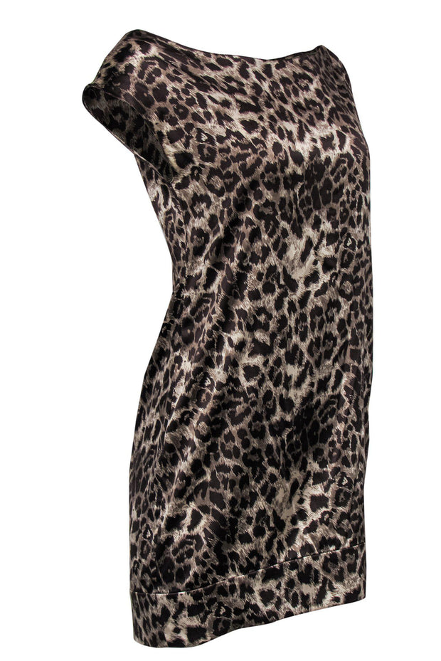 Current Boutique-Miguelina - Leopard Print Shift Dress w/ Shoulder Tie Sz M