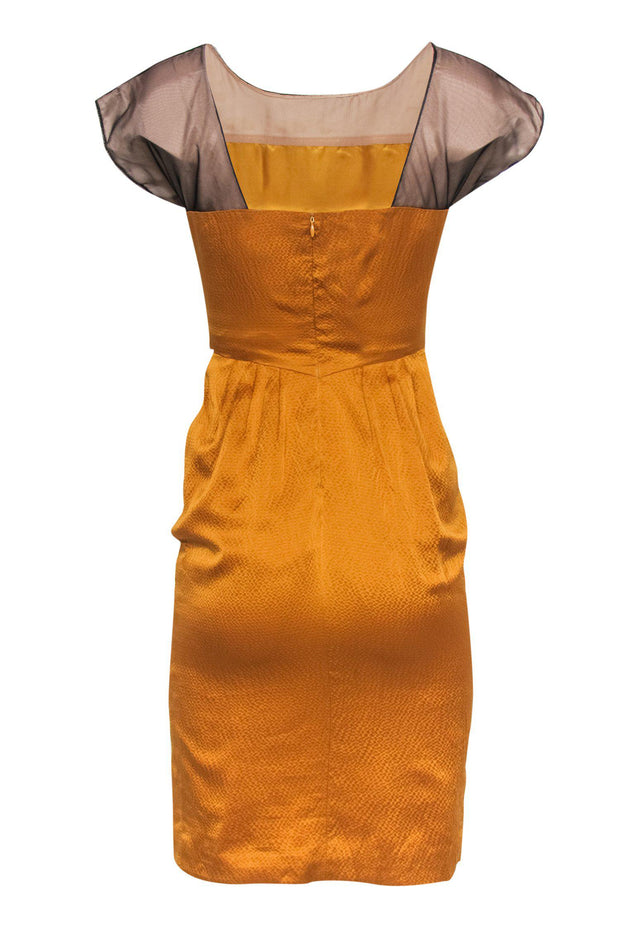 Current Boutique-Miguelina - Mustard Sheath Dress w/ Lace Trim Sz XS