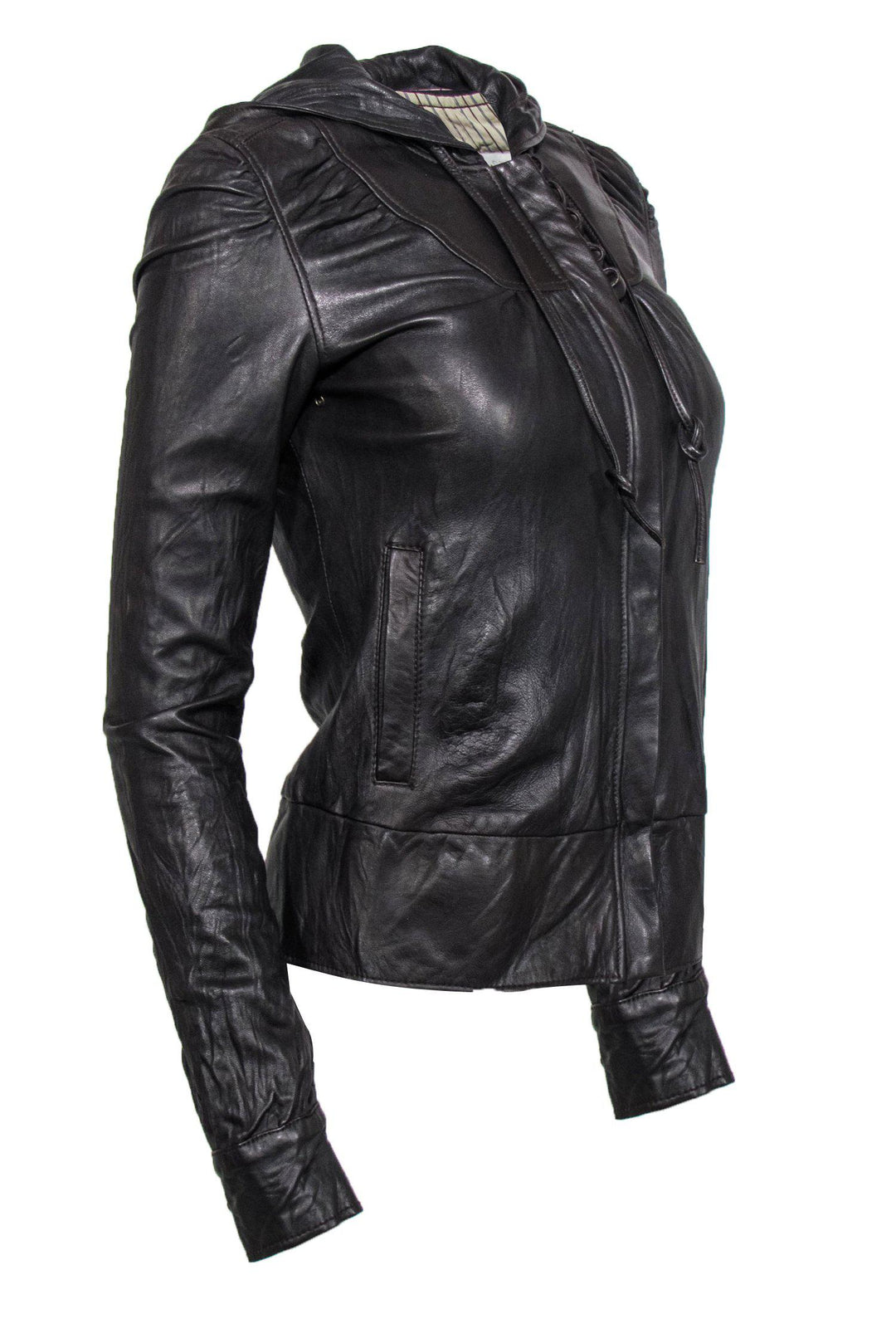 Mike & selling Chris Hooded Leather Jacket