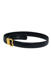 Current Boutique-Mila Schon - Black Leather Belt w/ Gold Clasp