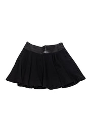 Current Boutique-Milly - Black A-Line Skirt w/ Leather Waist Sz 10